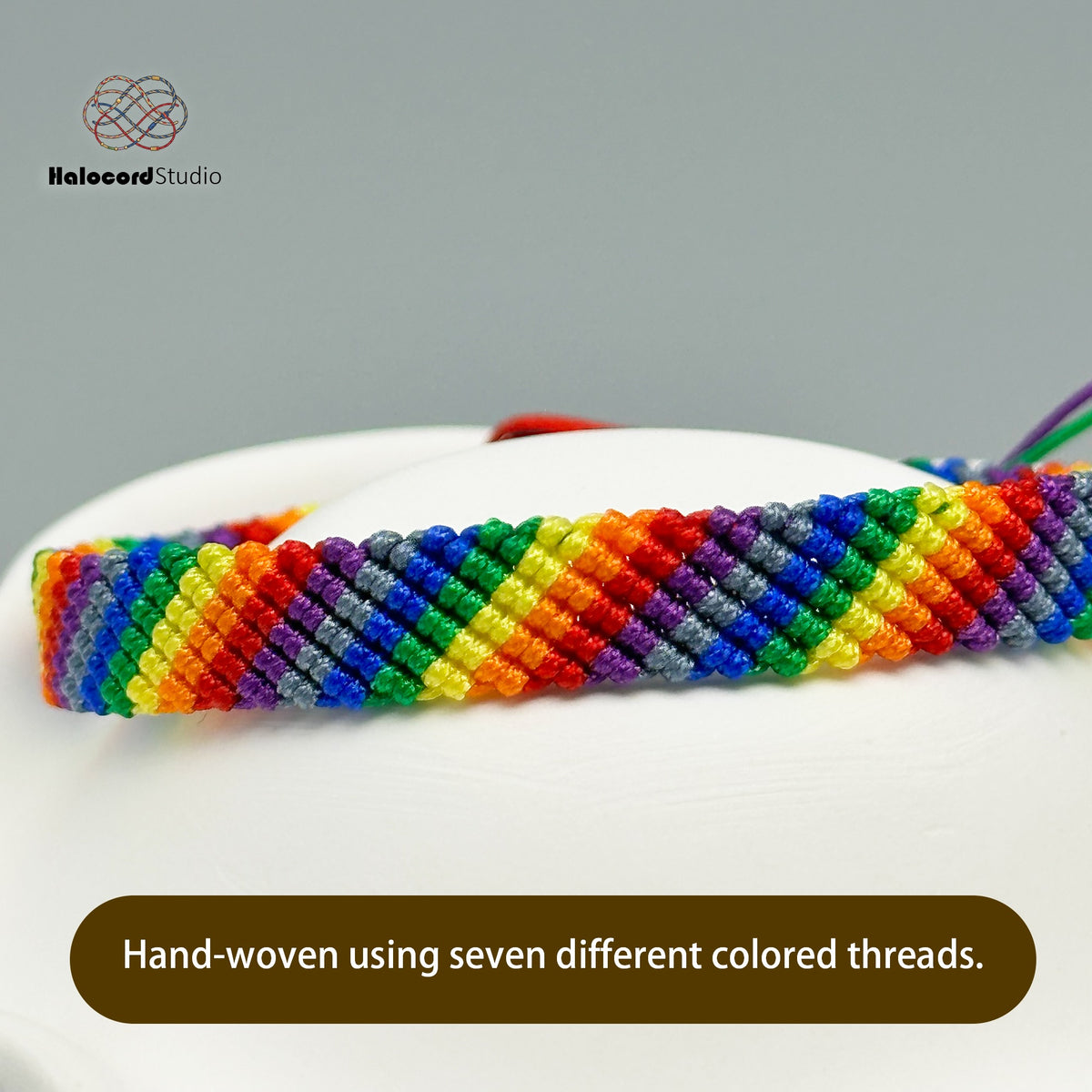 Handmade Rainbow Braided Bracelet | 7-Color Woven Friendship Bracelet