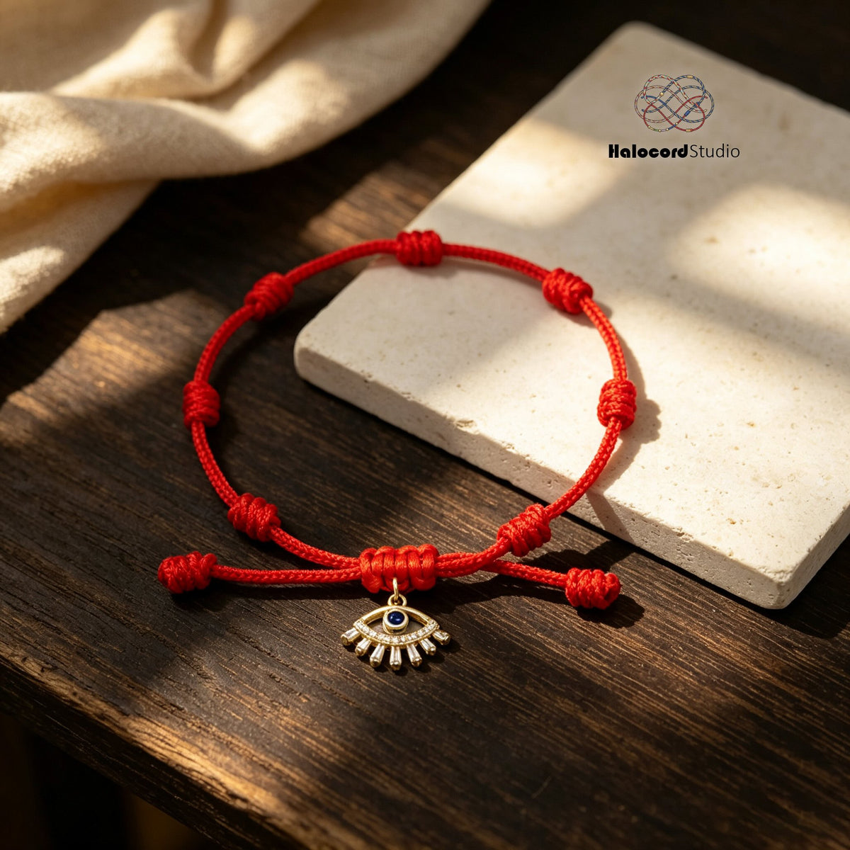 7 Knots Kabbalah Red String Evil Eye Bracelet