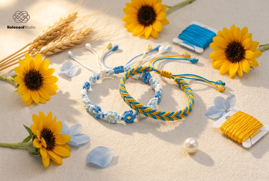 Blue and Yellow Braided Cord Bracelet: Solidarity, Hope, Styling & DIY Weaving Guide