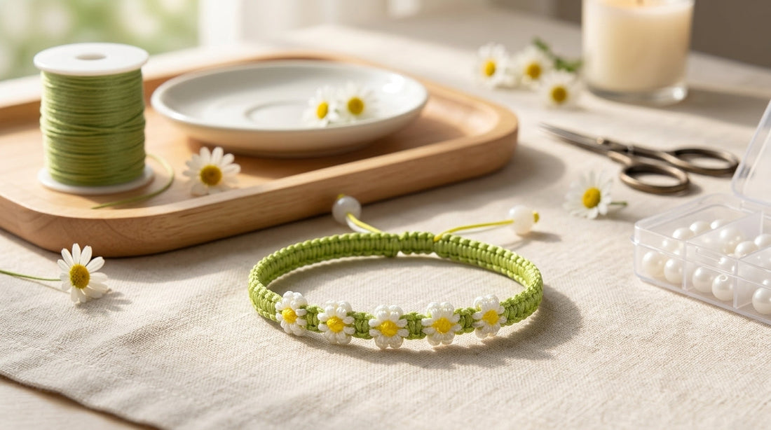 How to Braid a Daisy Flower Wax Cord Bracelet: A Beginner’s Guide to Boho Floral Knots