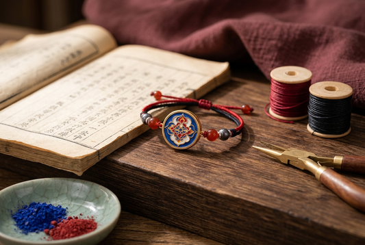 Golden Harmony: Custom Cloisonné Red String Bracelets