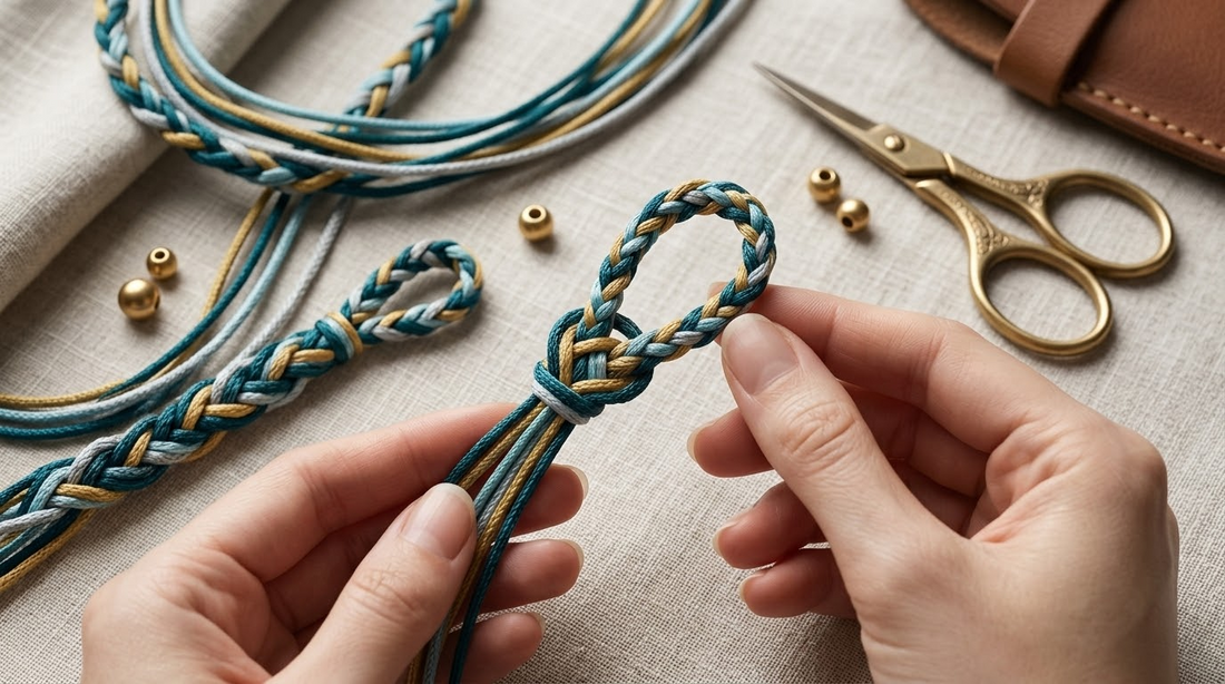 Step-by-step guide on how to make a secure clasp loop for braided bracelets