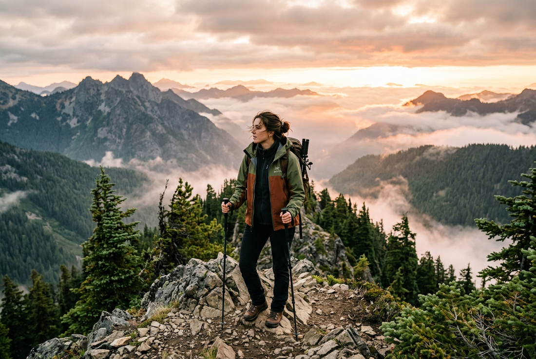 Aesthetic Pacific Northwest outdoor mountain ridge sunrise adventure Gorpcore lifestyle