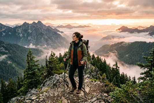 Aesthetic Pacific Northwest outdoor mountain ridge sunrise adventure Gorpcore lifestyle