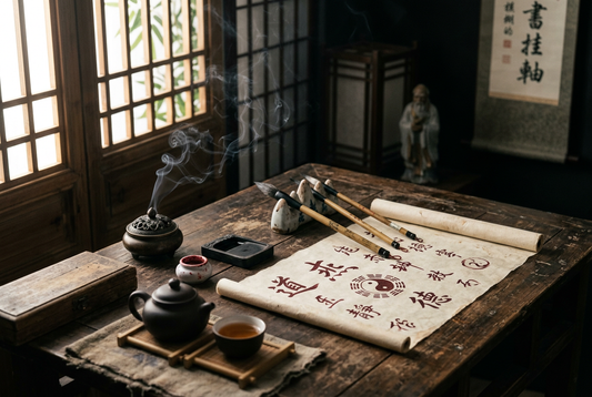 Taoist Sacred Talismans Fu Lu Calligraphy and Spiritual Altar