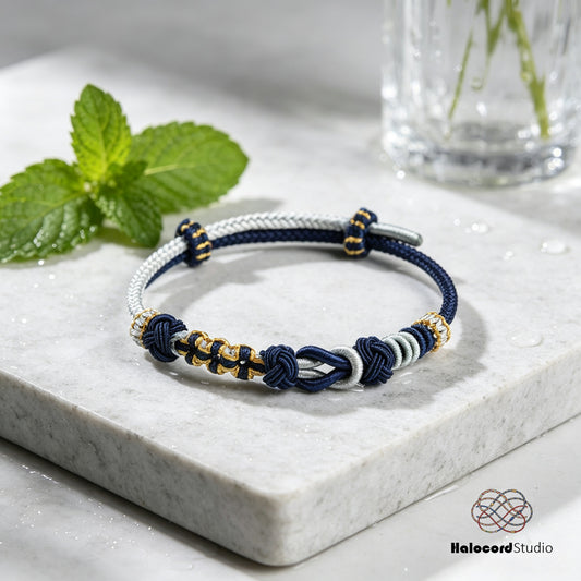 Handmade Couple Bracelet – Eternal Love Knot with DIY Bead Ring Charms