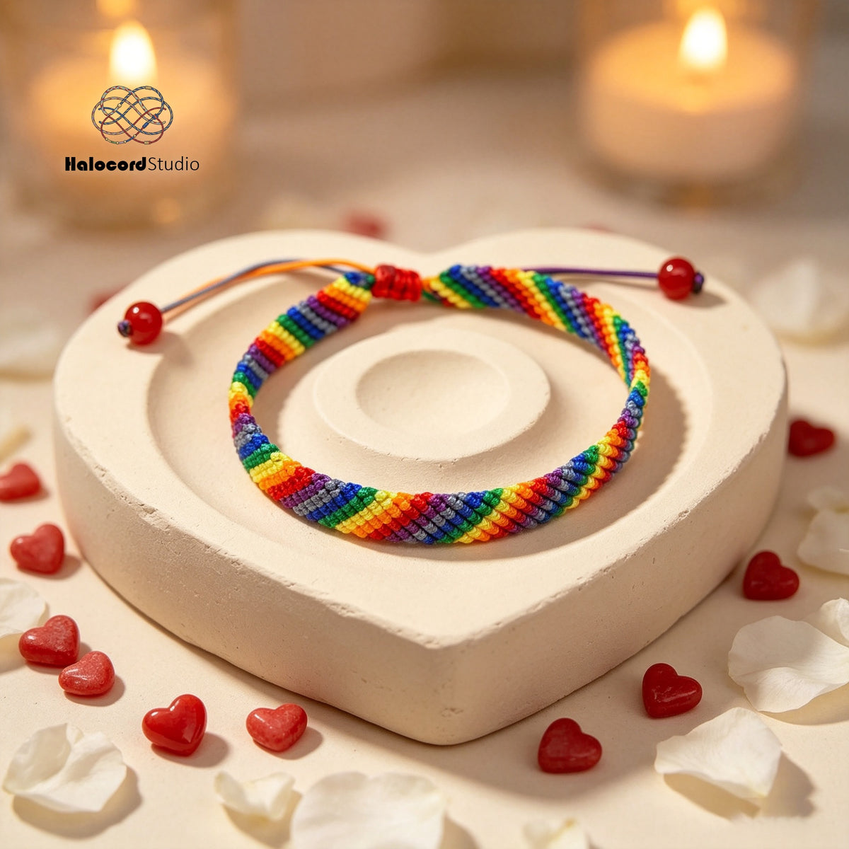 Handmade Rainbow Braided Bracelet | 7-Color Woven Friendship Bracelet