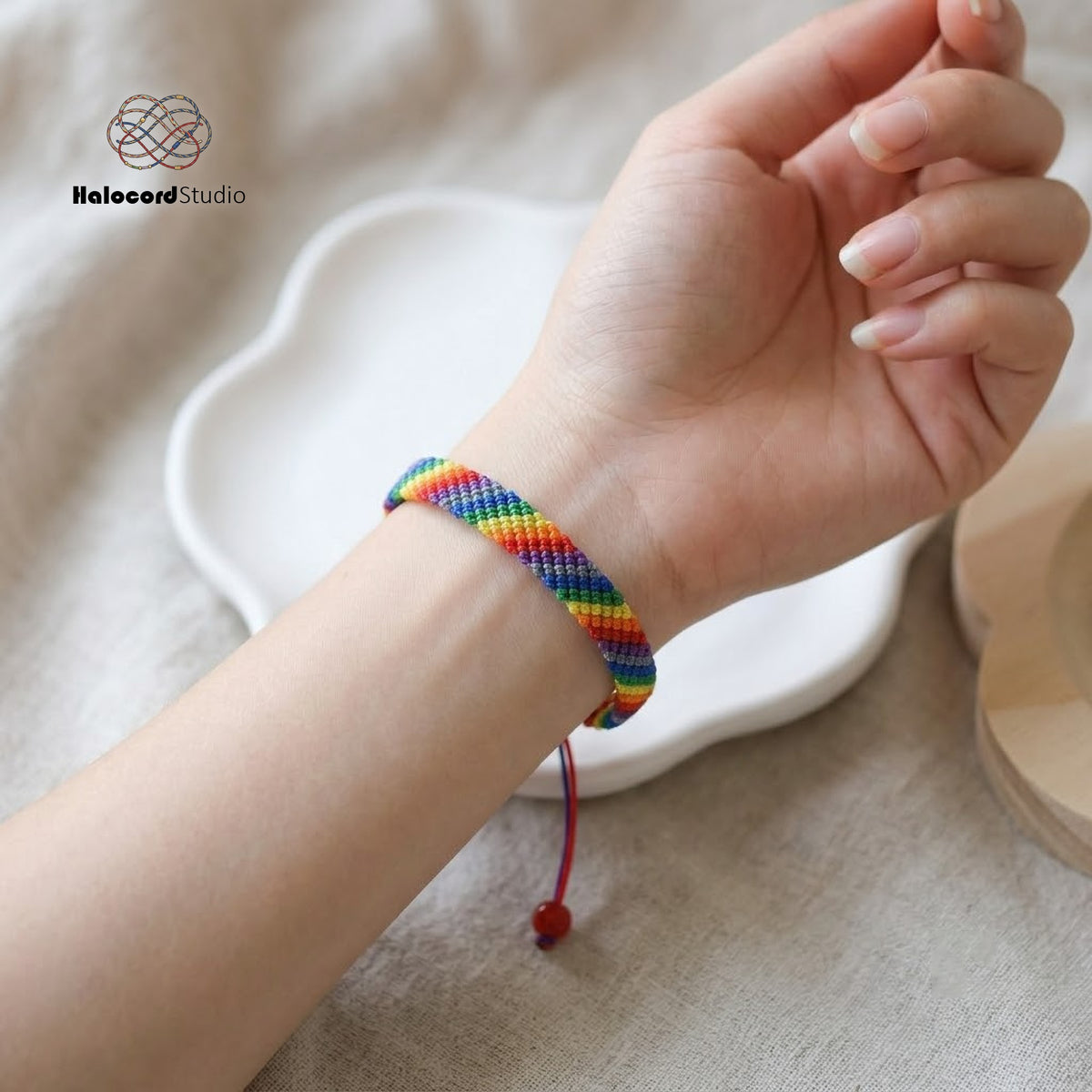 Handmade Rainbow Braided Bracelet | 7-Color Woven Friendship Bracelet