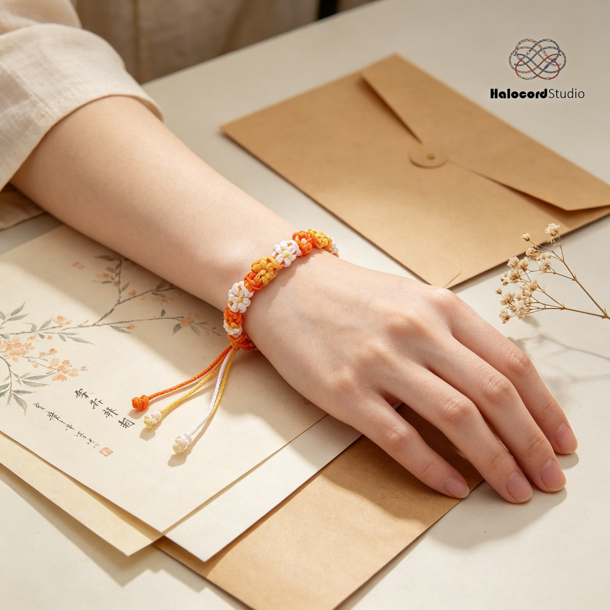 Handmade Daisy Braided Bracelet | Boho Floral Friendship Bracelet