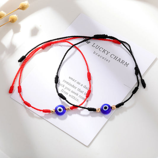 Evil Eye 7-Knot Lucky Charm Bracelet Set (2pcs)