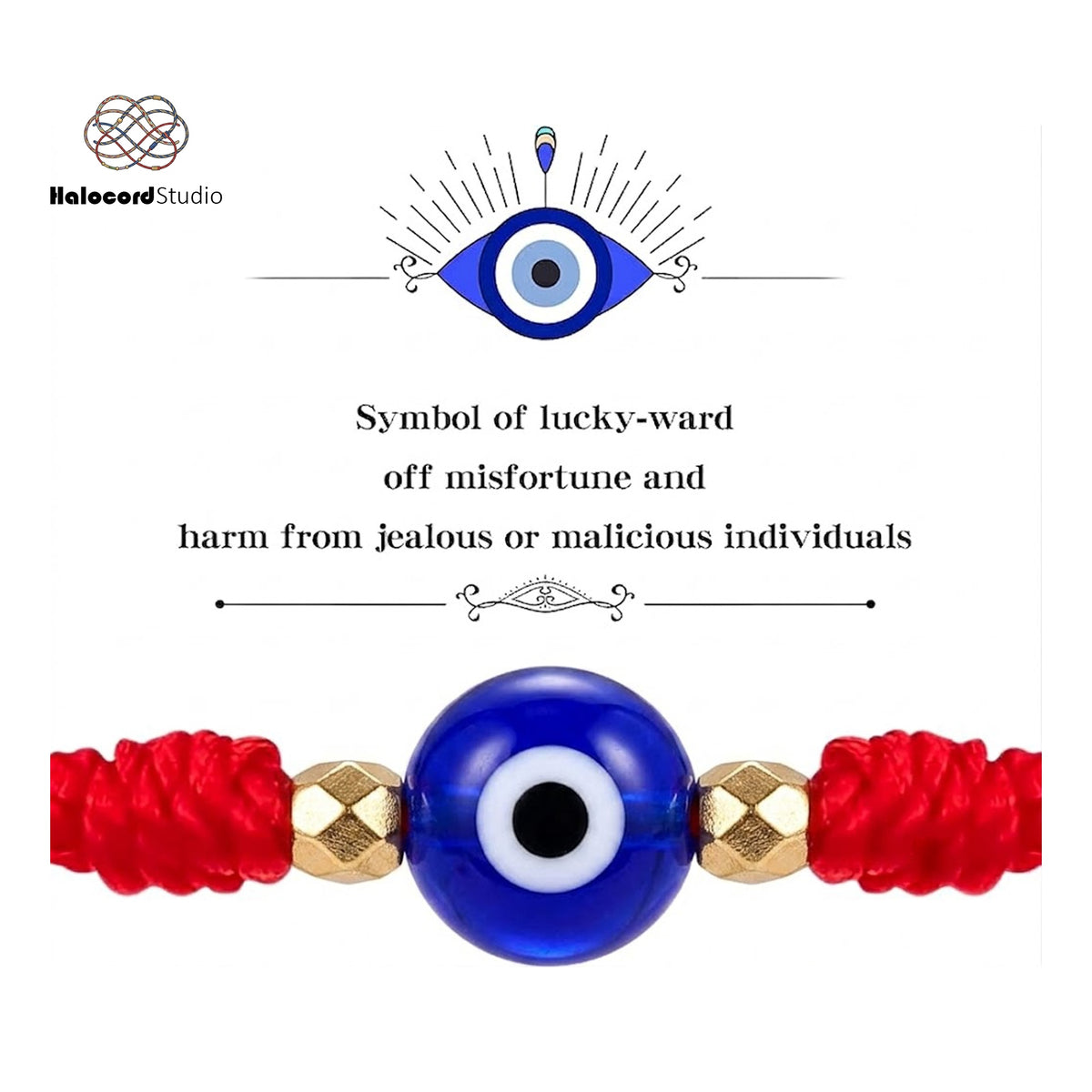 Evil Eye 7-Knot Lucky Charm Bracelet Set (2pcs)