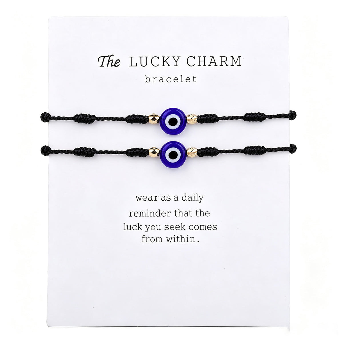 Evil Eye 7-Knot Lucky Charm Bracelet Set (2pcs)