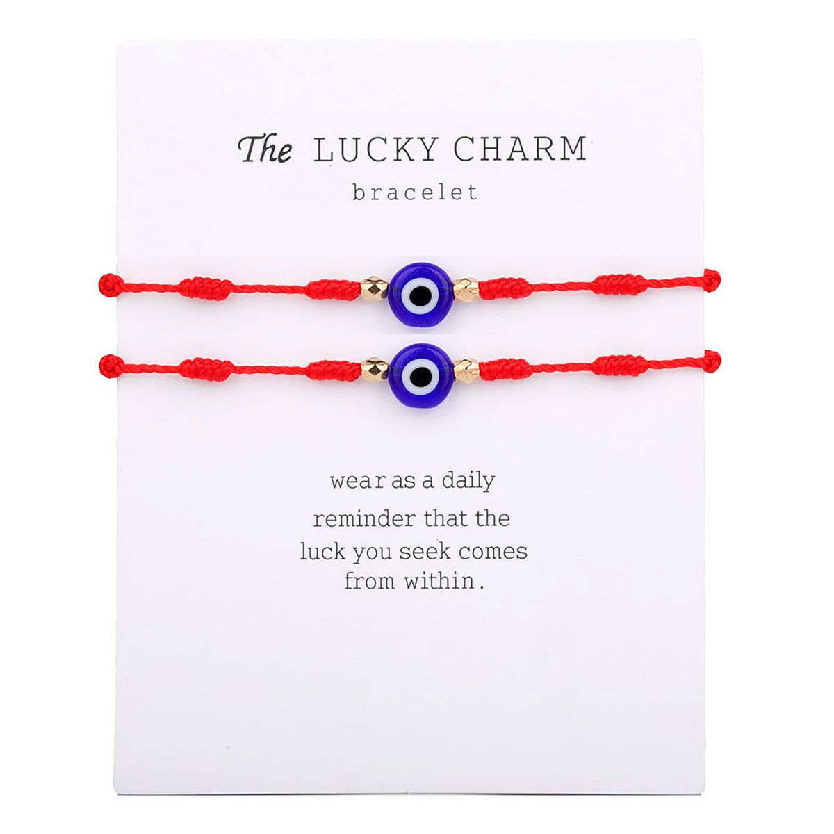 Evil Eye 7-Knot Lucky Charm Bracelet Set (2pcs)