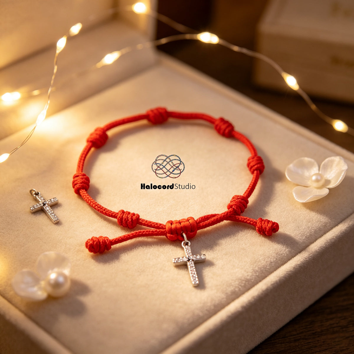 7 Knots Red String Cross Bracelet – Spiritual Protection Gift for Women & Men