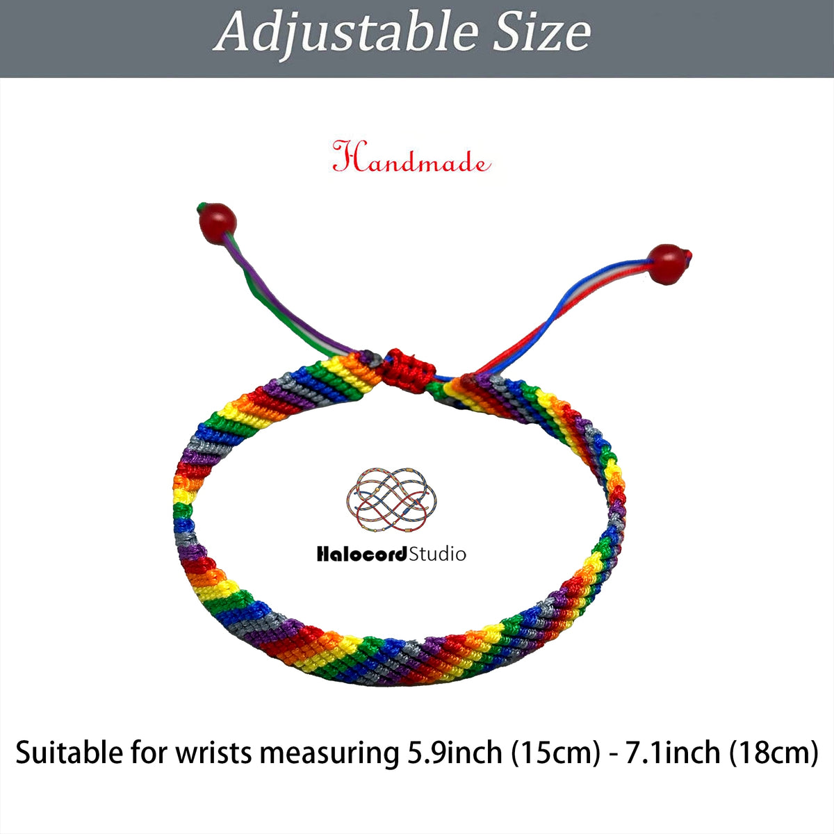 Handmade Rainbow Braided Bracelet | 7-Color Woven Friendship Bracelet