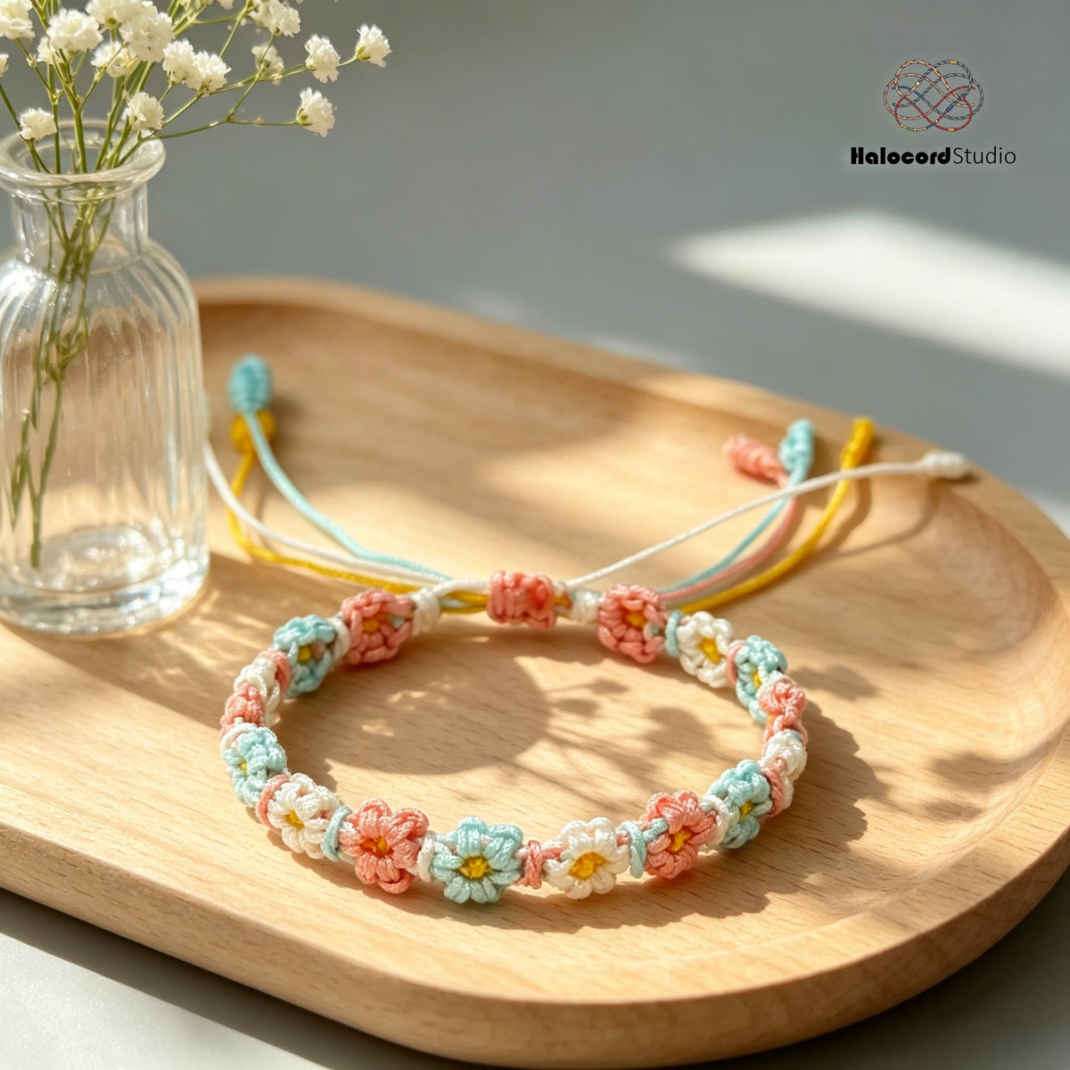 Handmade Daisy Braided Bracelet | Boho Floral Friendship Bracelet