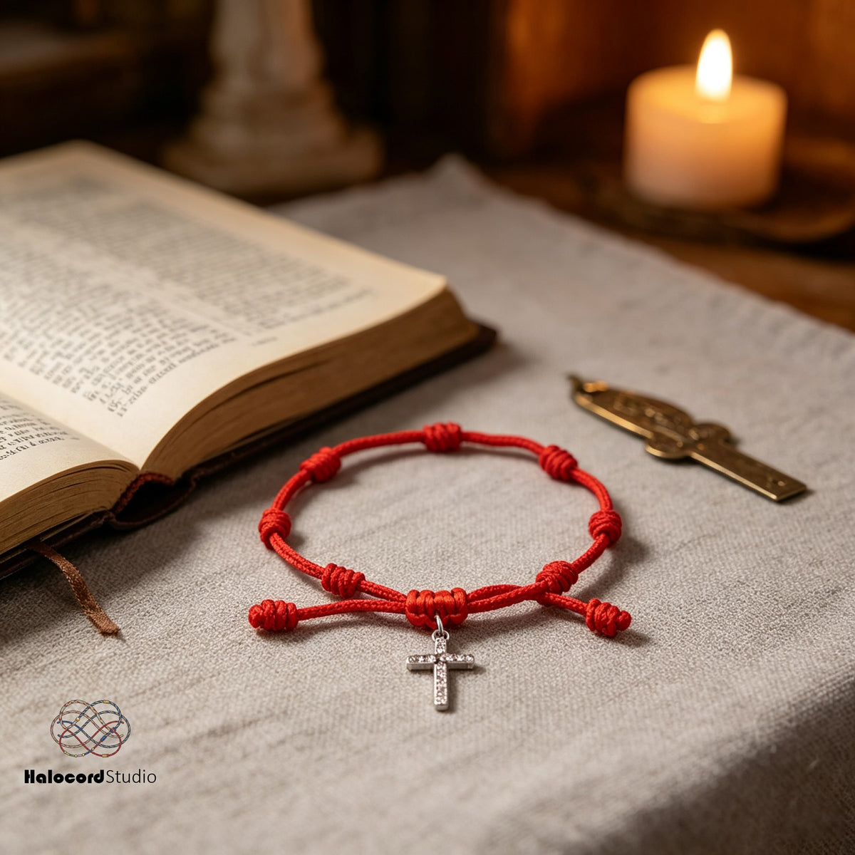 7 Knots Red String Cross Bracelet – Spiritual Protection Gift for Women & Men
