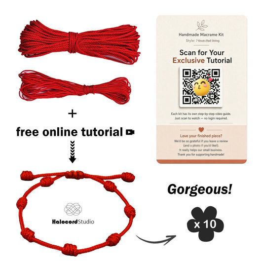 7-Knot Red String Bracelet DIY Kit