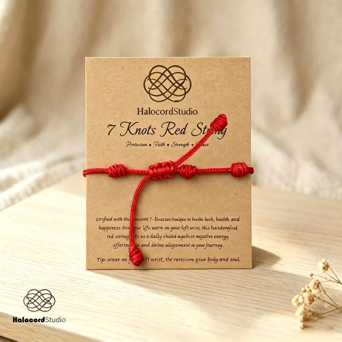 7-Knot Red String Bracelet DIY Kit