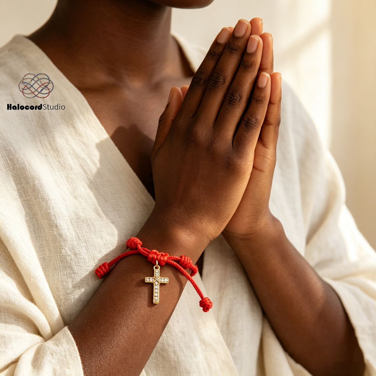 7 Knots Red String Cross Bracelet – Spiritual Protection Gift for Women & Men
