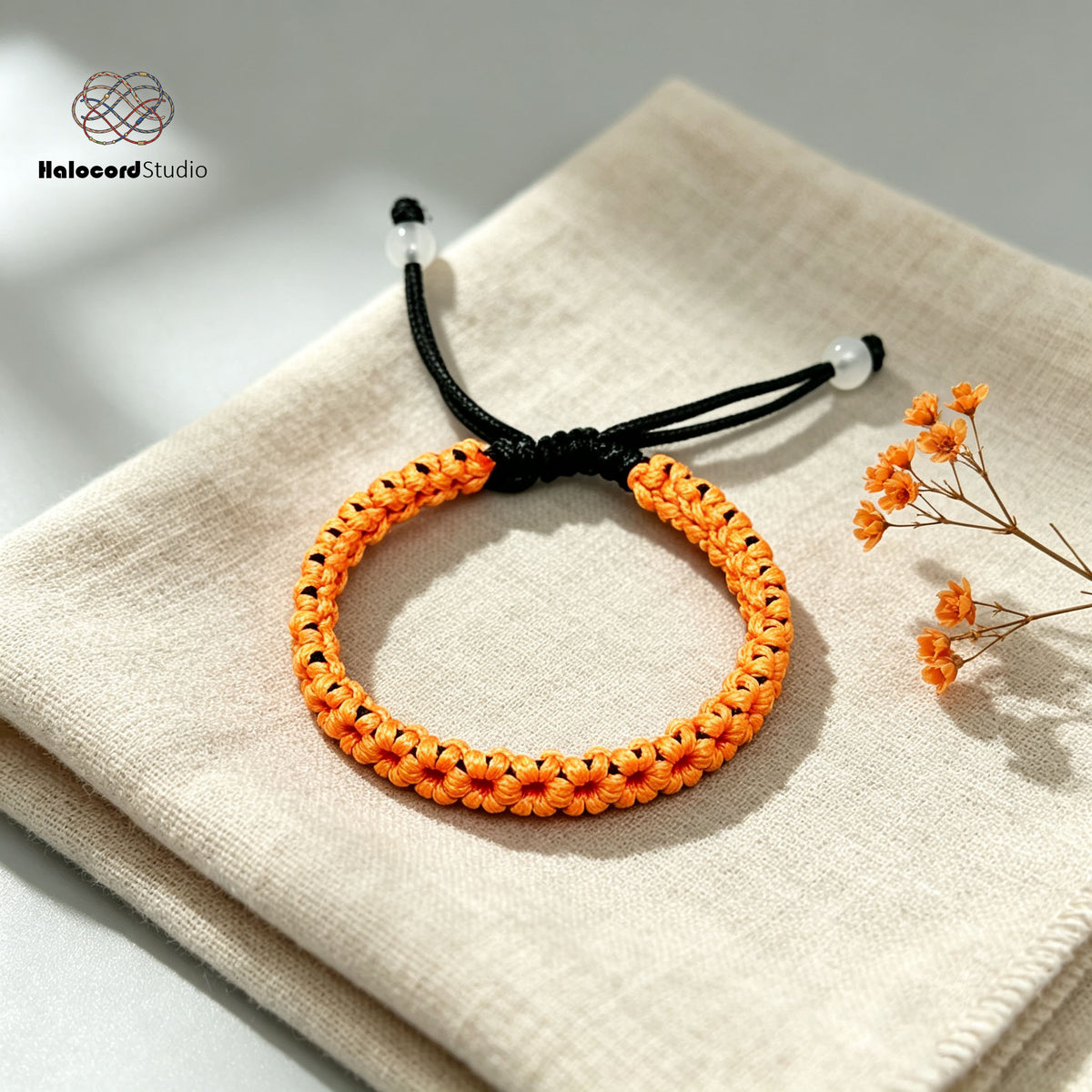 Handwoven Cherry Blossom Bracelet – Minimalist Japandi Boho Style