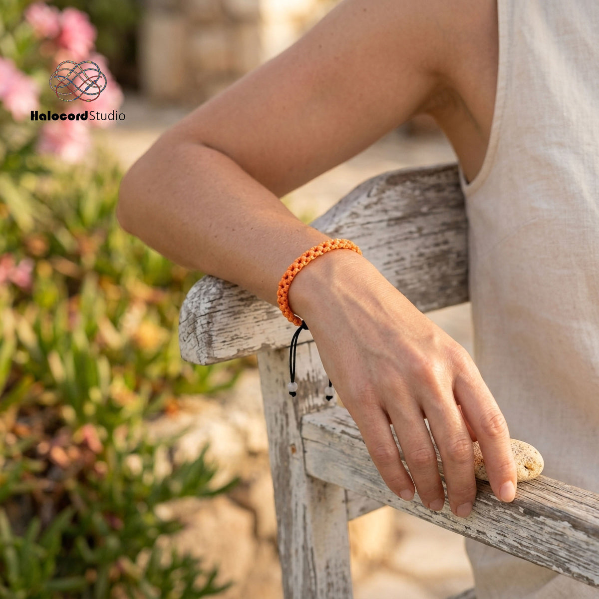 Handwoven Cherry Blossom Bracelet – Minimalist Japandi Boho Style