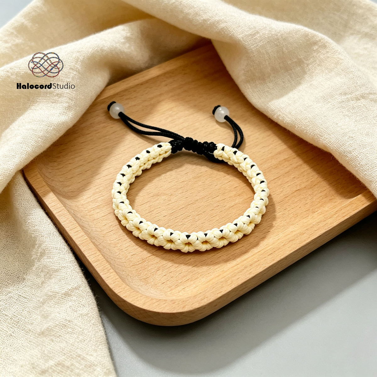 Handwoven Cherry Blossom Bracelet – Minimalist Japandi Boho Style