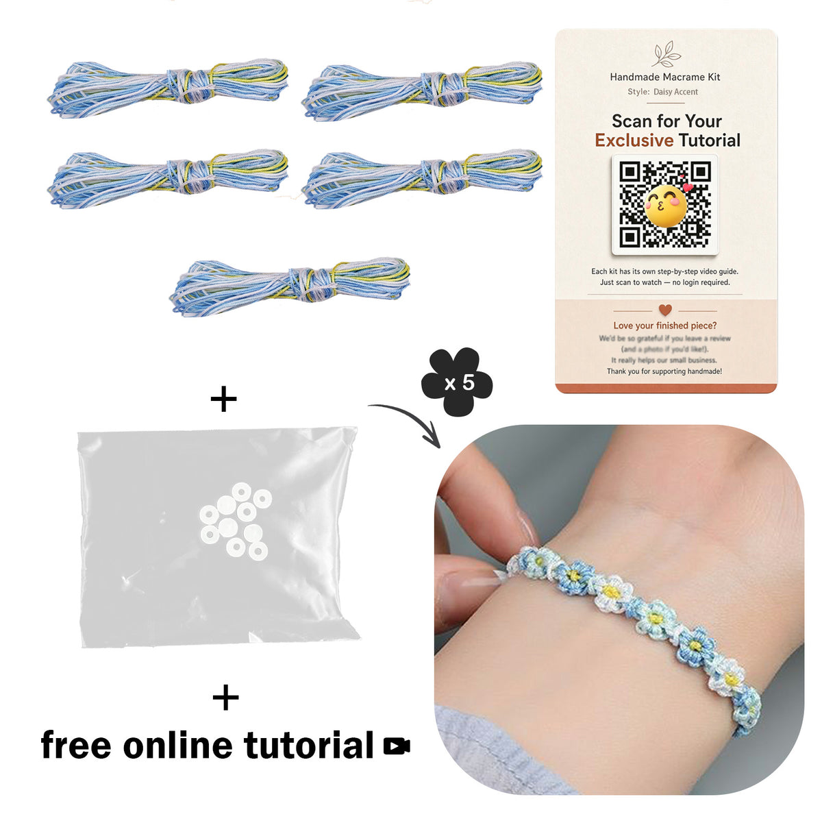 Gradient Daisy Bracelet DIY Kit