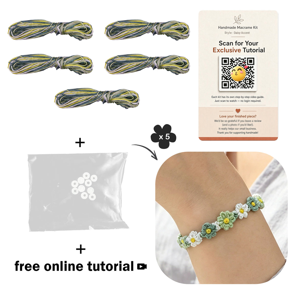 Gradient Daisy Bracelet DIY Kit
