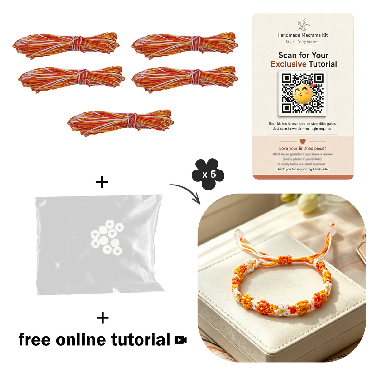 Gradient Daisy Bracelet DIY Kit