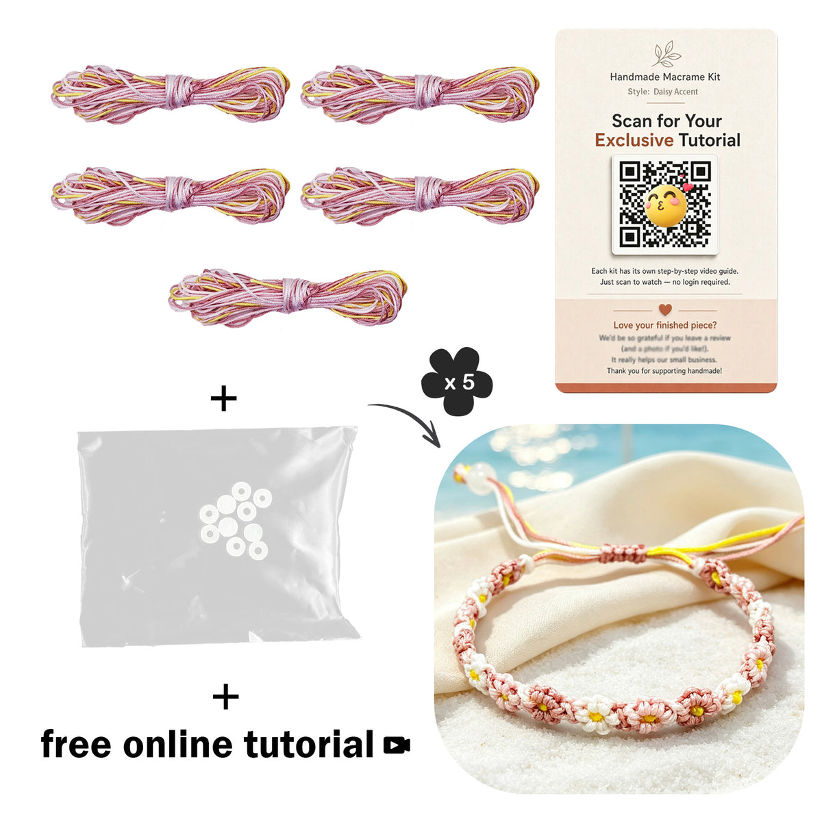 Gradient Daisy Bracelet DIY Kit