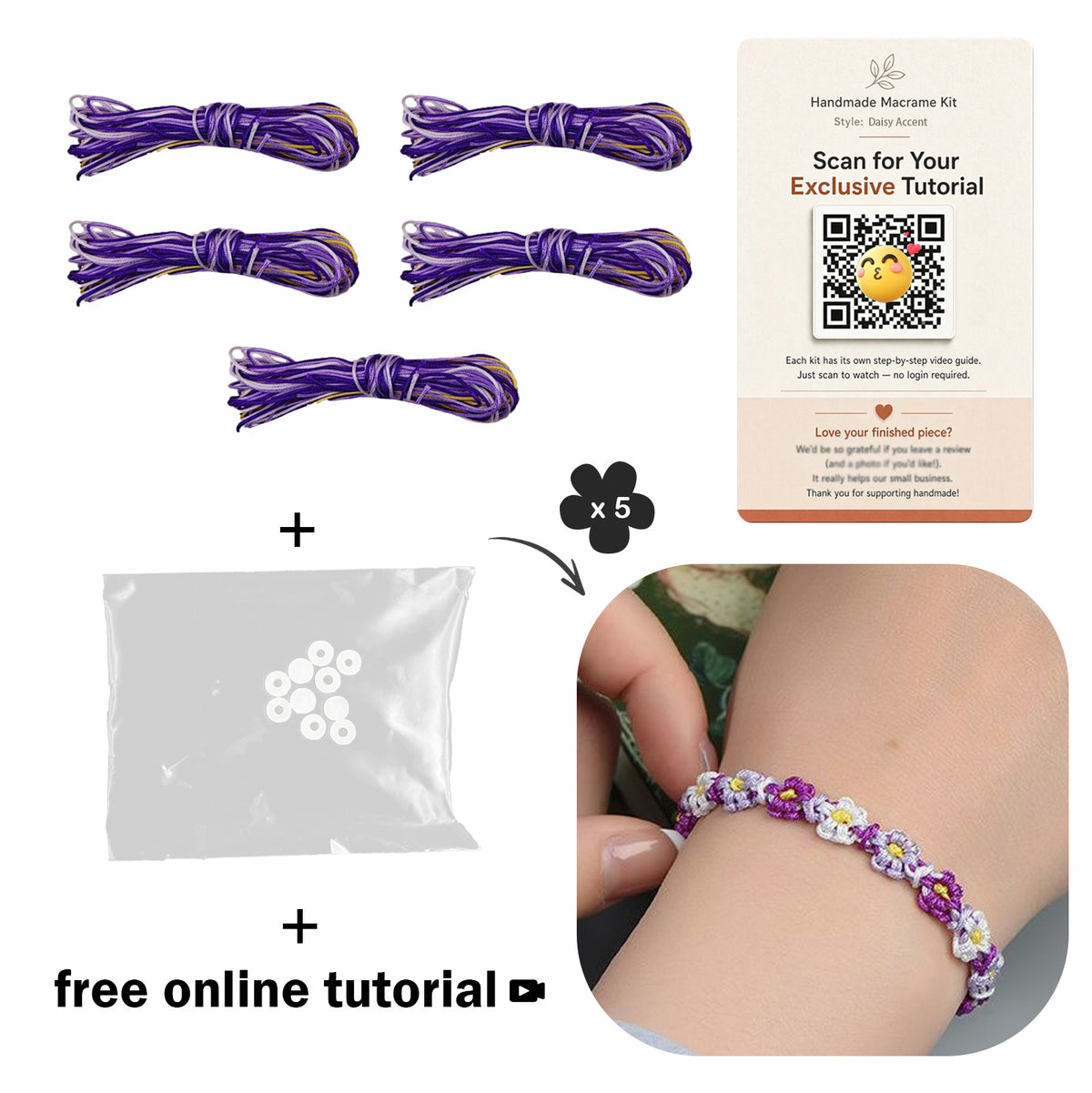 Gradient Daisy Bracelet DIY Kit