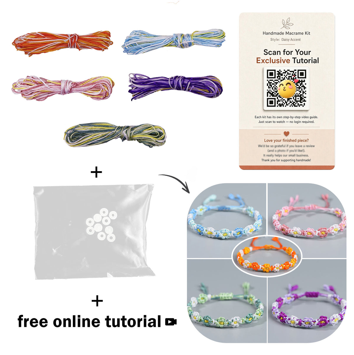 Gradient Daisy Bracelet DIY Kit