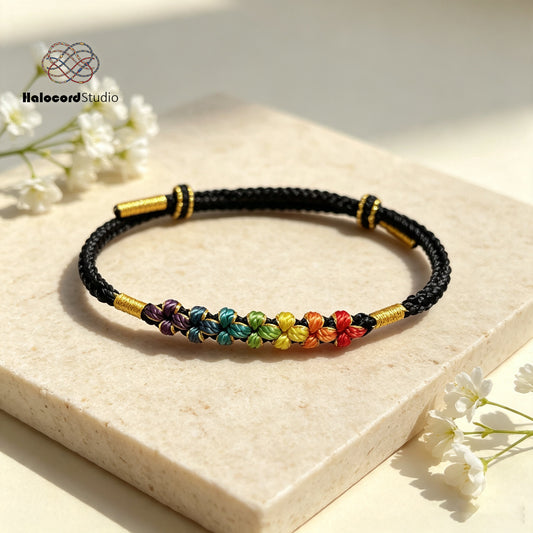 Handmade Rainbow Flower Lucky Bracelet – Roses All the Way