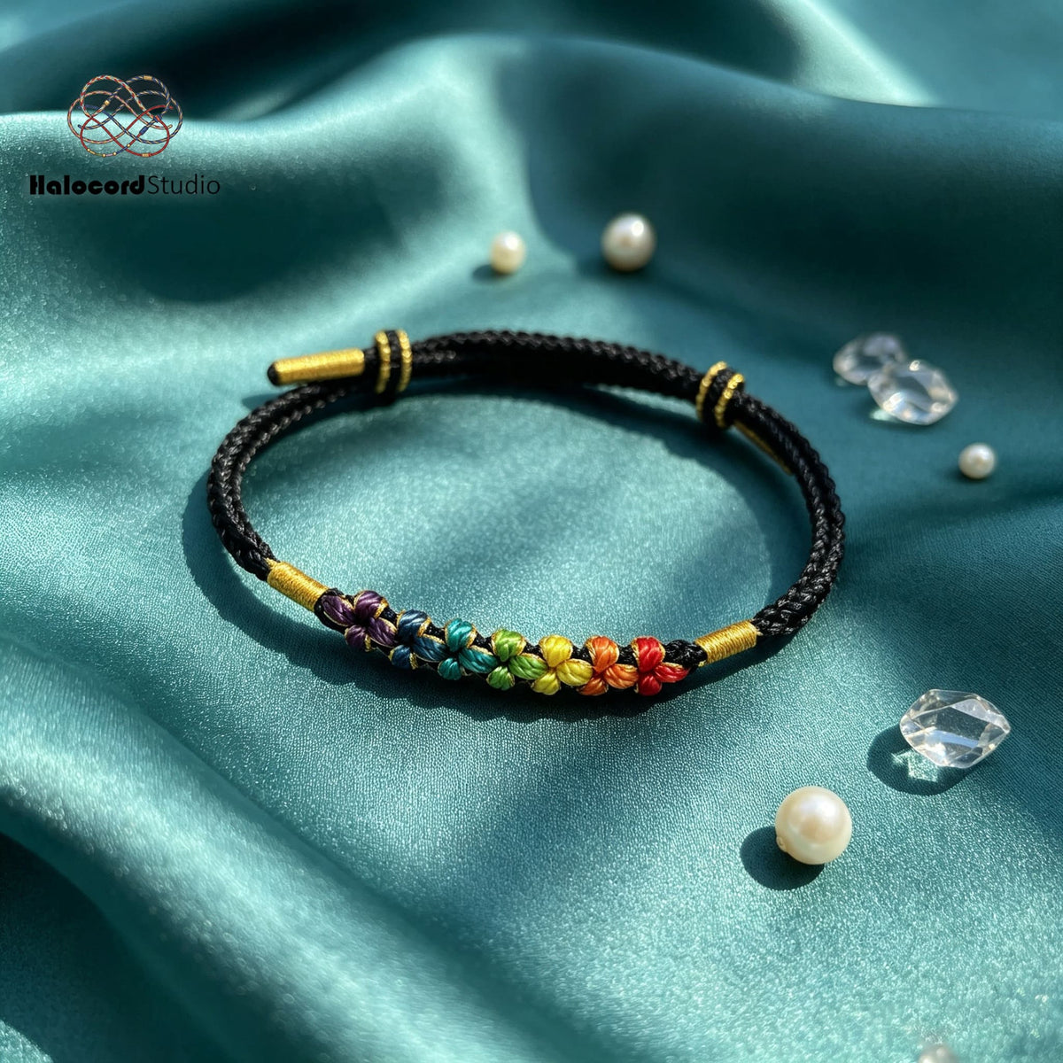 Handmade Rainbow Flower Lucky Bracelet – Roses All the Way