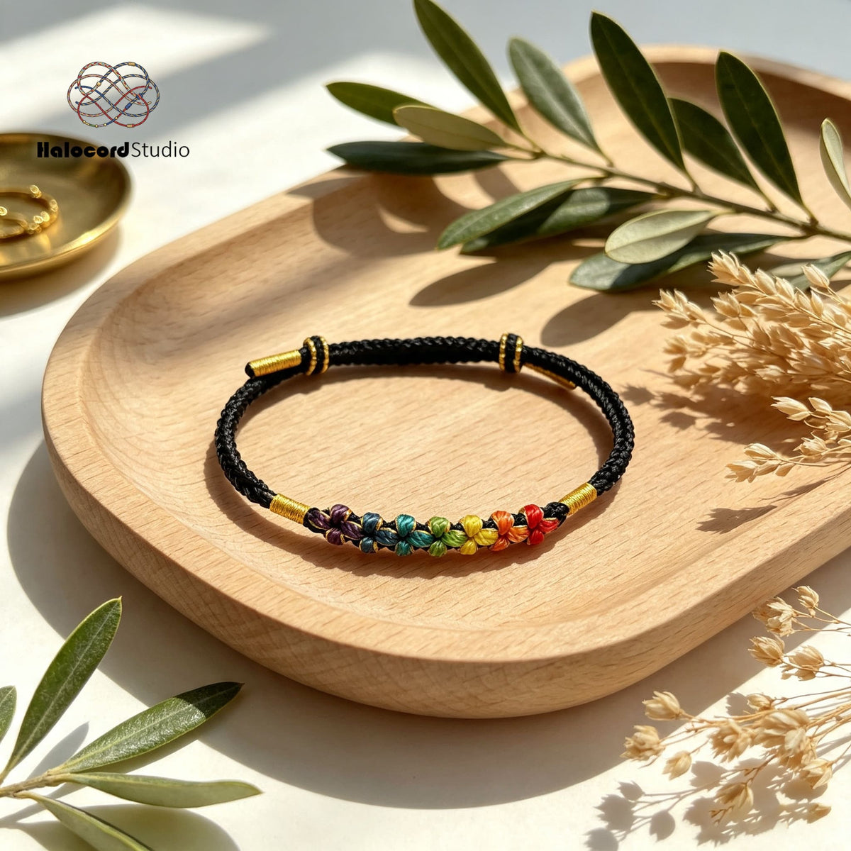Handmade Rainbow Flower Lucky Bracelet – Roses All the Way