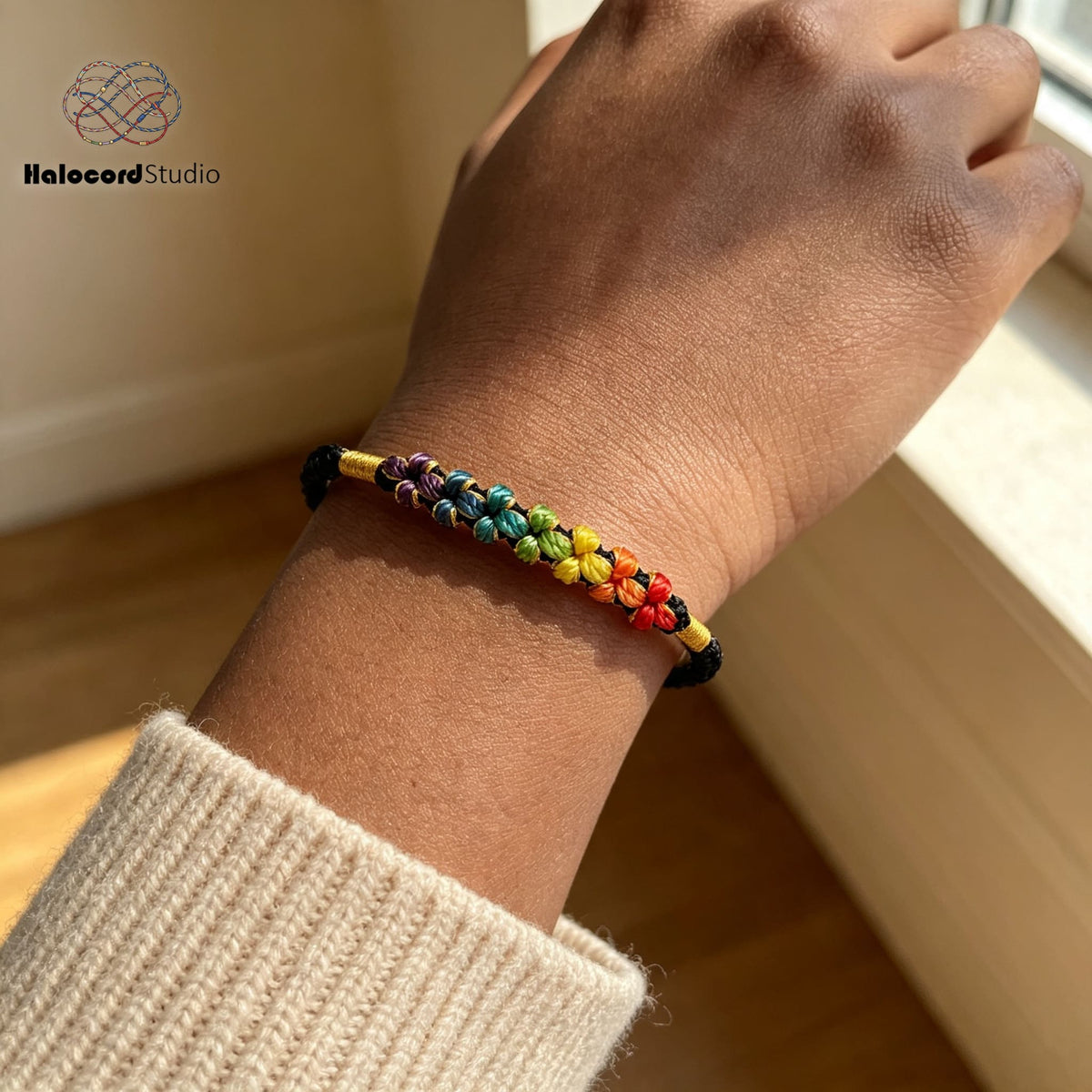 Handmade Rainbow Flower Lucky Bracelet – Roses All the Way