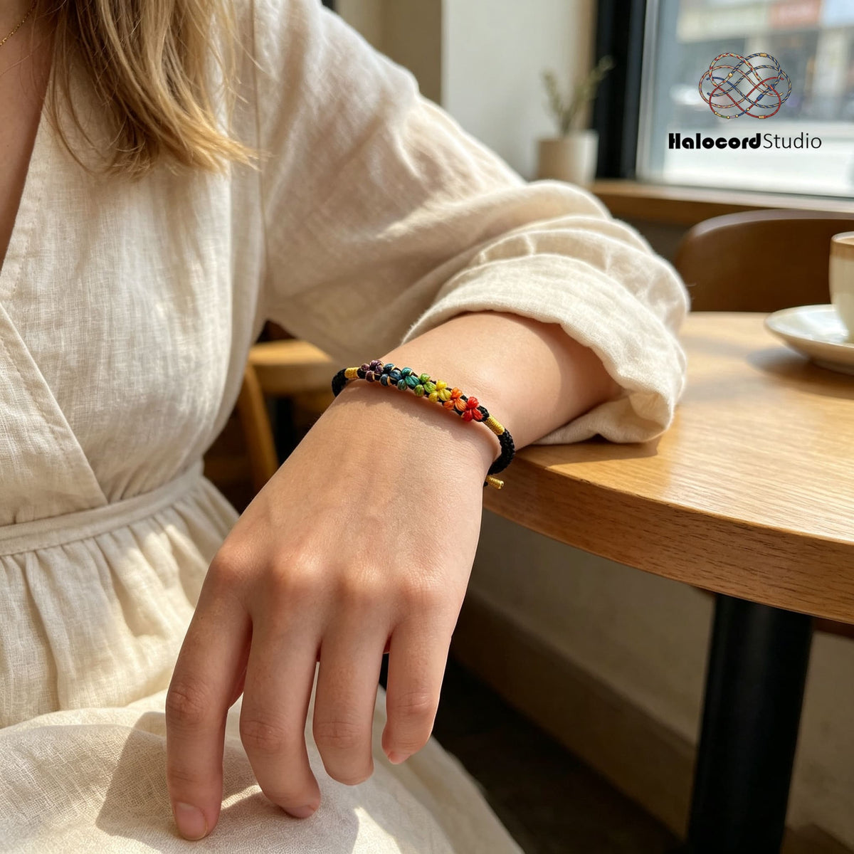 Handmade Rainbow Flower Lucky Bracelet – Roses All the Way