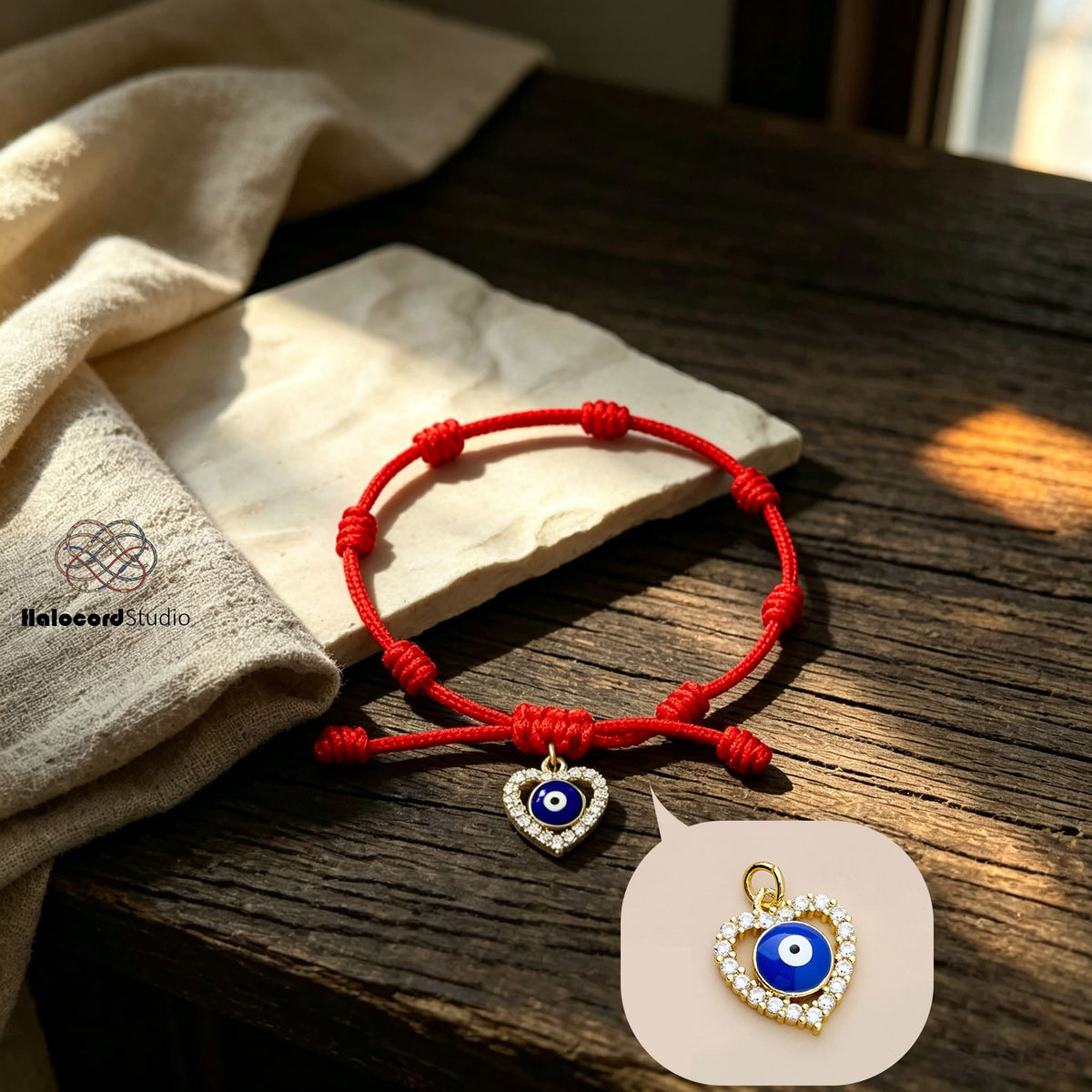 7 Knots Kabbalah Red String Evil Eye Bracelet