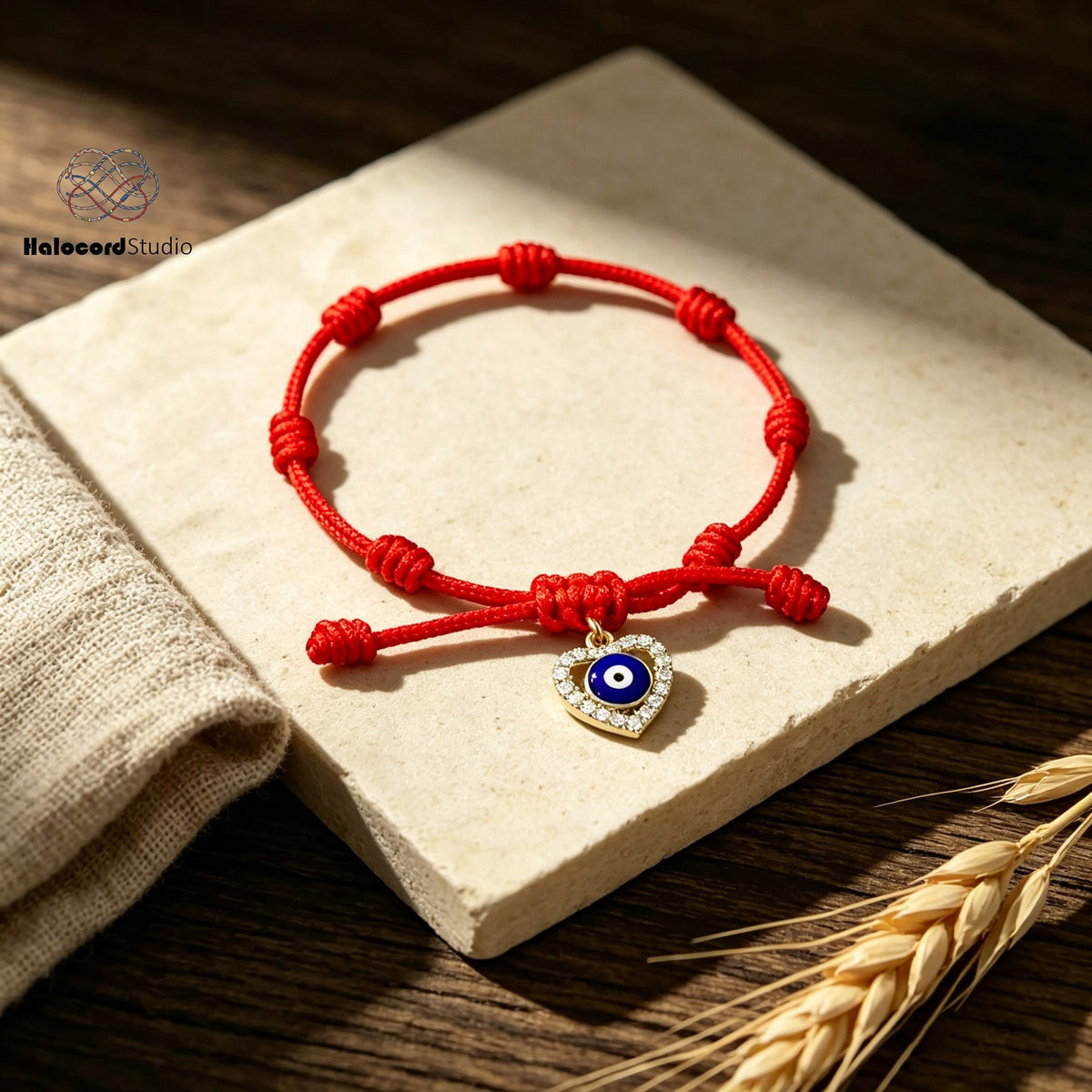 7 Knots Kabbalah Red String Evil Eye Bracelet