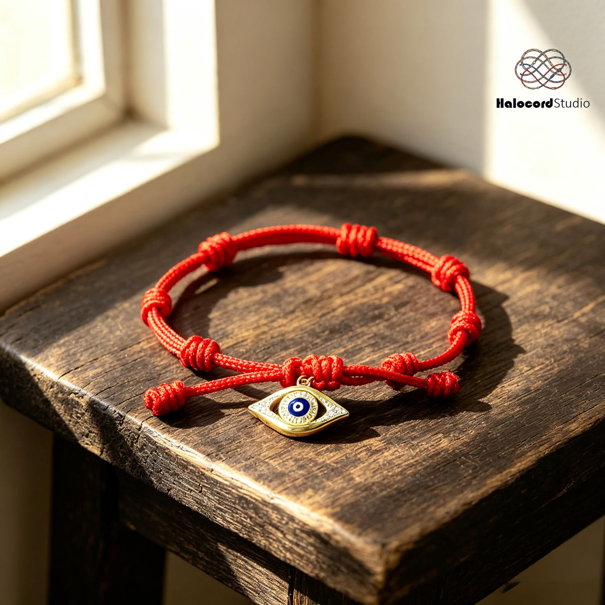 7 Knots Kabbalah Red String Evil Eye Bracelet