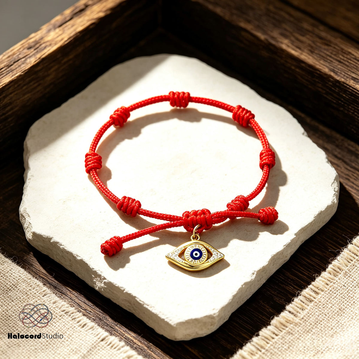 7 Knots Kabbalah Red String Evil Eye Bracelet