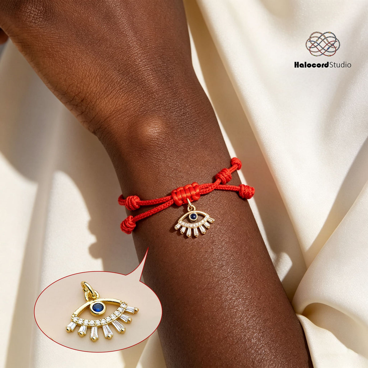 7 Knots Kabbalah Red String Evil Eye Bracelet