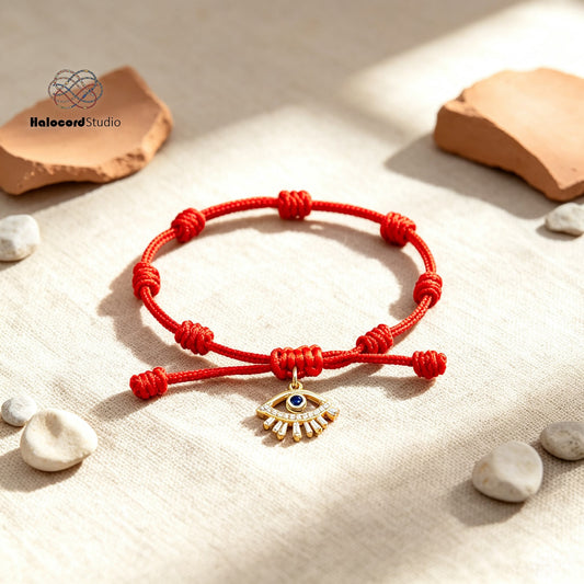 7 Knots Kabbalah Red String Evil Eye Bracelet