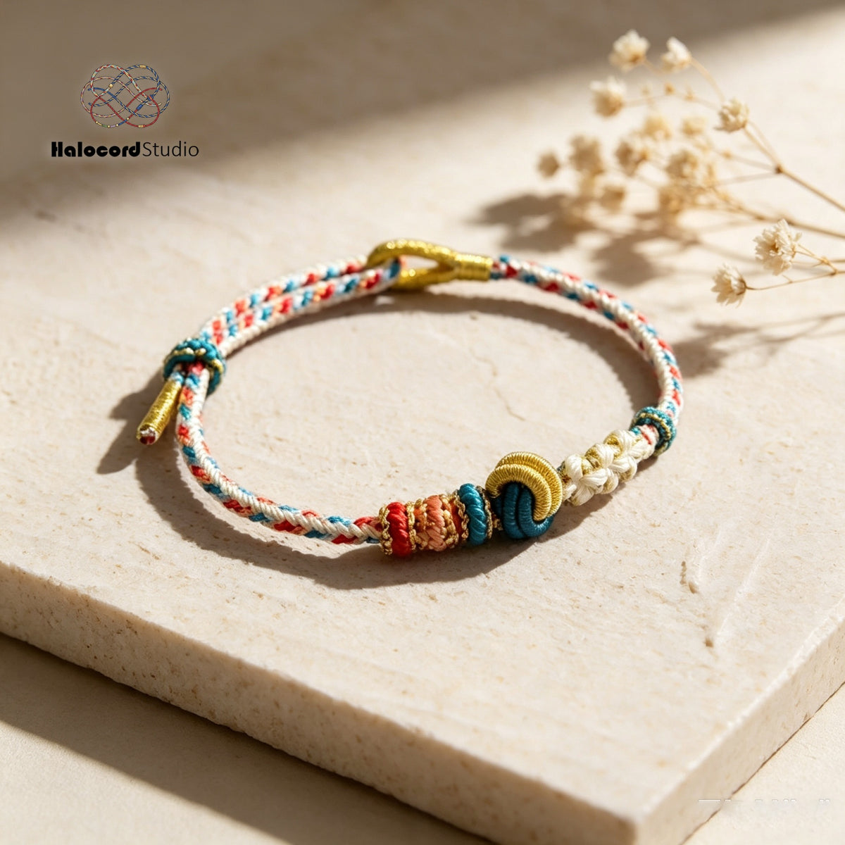 Handwoven Lucky Knot Bracelet – Multi-Knot Charm Bracelet