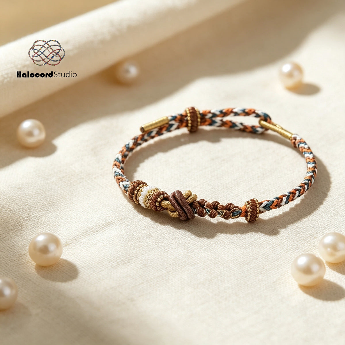 Handwoven Lucky Knot Bracelet – Multi-Knot Charm Bracelet